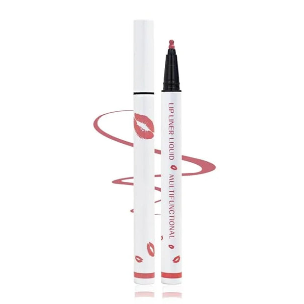 Longwear Liquid Lip Liner, Matte Lip Tint Stain Marker Pen, 2 in1 Liquid Lipstick & Lip Liner Pencil, Long Lasting Waterpr...
