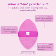 Real Techniques Miracle 2-In-1 Powder Puff, Dual-Sided, Full-Size Makeup Blending Puff, Reversible Elastic Band, Precision...
