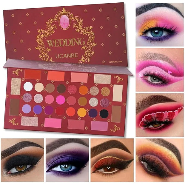 UCANBE Eyeshadow Makeup Palette, 36 Color Matte Shimmer Glitter Eye Shadow Highlighter Contour Blush Powder, High Pigmente...