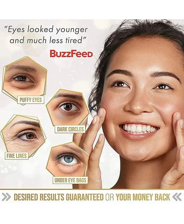 24k Gold Eye Mask Formulated for Puffy Eyes & Dark Circles for Men and Women 20 Pairs Under Eye Patches for Maximum Result...