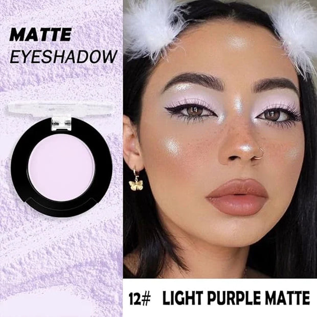 Monochrome Matte Eyeshadow Makeup Palette, Highly Pigmented Light Purple Eyeshadow Palette, Matte Pressed Powder Eye shado...