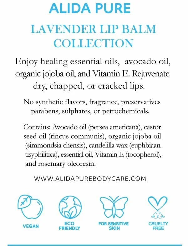 Lavender Lip Balm, Cruelty Free, Vegan Lips,