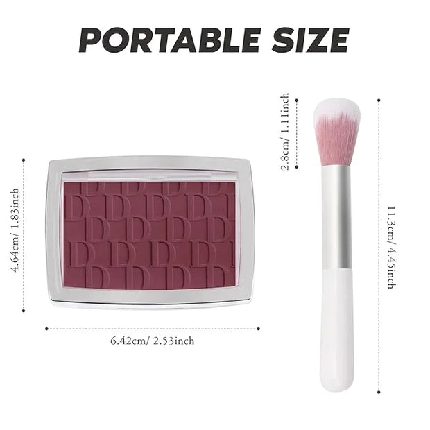 Berry Blush Powder Blush for Cheeks with Brush, Matte Blush Palette Blush Powder Face Blusher, Natural Blendable Formula S...