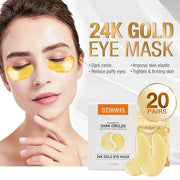 Organic 24K Gold Eye Mask with Collagen. Treatments reduce Puffy Eyes and Dark Circles Reduce Wrinkles and Fine lines - Pr...