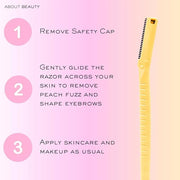 Face N Brow - 3 Beauty Groomers for Hair Removal, Ideal for Shaving, Exfoliating, Dermaplaning and Brow Shaping, Japanese ...
