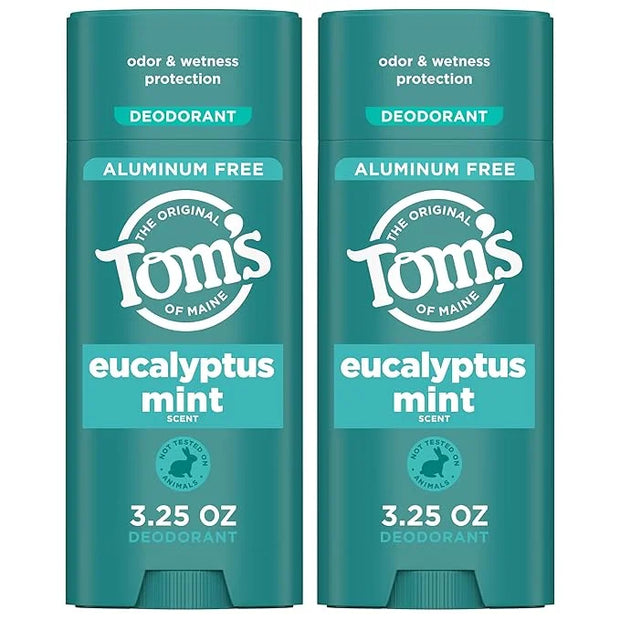 Tom's of Maine Eucalyptus Mint Aluminum Free Natural Deodorant For Women & Men | Goes on Clear | Odor & Wetness Protection...