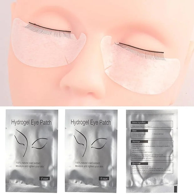 100 Pair V Shape Under Eye Gel Pads Hydrogel Eye Patches For Eyelash Extension, Lint Free Under Hydrogel Eye Mask Pads Las...