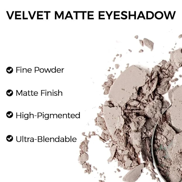 Erinde Single Light Grey Matte Eyeshadow Palette, High Pigment, Long Lasting, Intense Color, Neutral Nudes Naked Matte Pre...