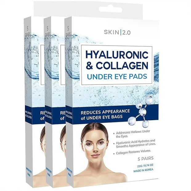 Hyaluronic Acid & Collagen Under Eye Patches - Dermatologist Tested, Hydrating, Reduces Bags & Wrinkles - Anti-Aging, Clea...