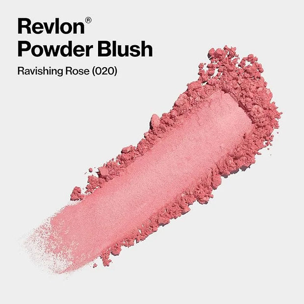 Revlon Powder Blush Face Makeup, High Impact Buildable Color, Lightweight & Smooth Finish, 020 Ravishing Rose, 0.17 oz - P...