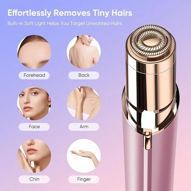 Facial Hair Removal for Women- as Seen on TV Painless Face Shaver -Painless Womens Facial Hair Remover with 2 Replacement ...