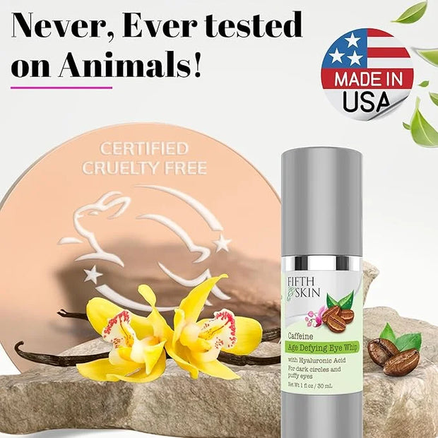 Fifth & Skin Caffeine Eye Cream – Made in USA! Eye Whip - 1 OZ - Natural - Organic – Vegan & Cruelty Free – for Puffy Eyes...
