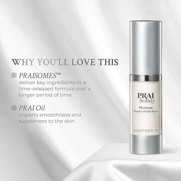 PRAI Beauty Platinum Firm and Lift Eye Serum, Anti-Aging and Hydrating Serum, Paraben-Free, Vegan, Cruelty-Free, 0.5 oz - ...