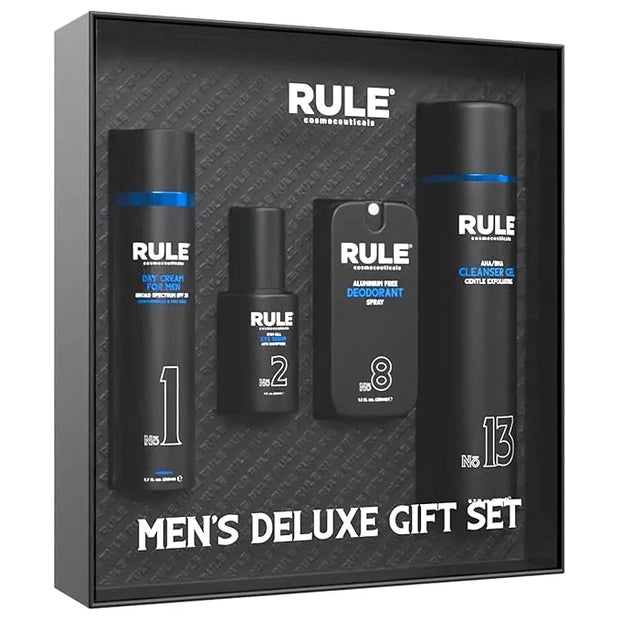 Men's Deluxe Gift Set, No.1 Men's Face Cream, No.8 Deodorant Spray, No.13 Cleanser Gel, No.2 Eye Serum, Eye & Skin Care Se...