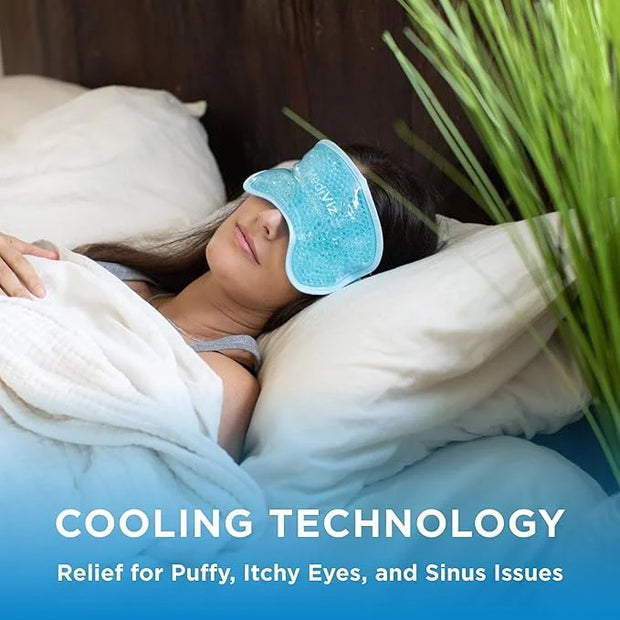 Cooling Gel Eye Mask- Reusable Cold Eye Mask for Puffy Eyes, Allergies, Sinuses - Soothes Dark Circles & Aids with Headach...