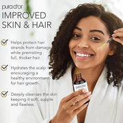 PURA D'OR 4 Oz ORGANIC Jamaican Black Castor Oil - Natural Smoky Scent - w/ 2 BONUS Empty Brushes - 100% Pure USDA Certifi...