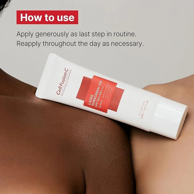 Cell Fusion C Laser Sunscreen SPF 50, Hypoallergenic Sunscreen with Zinc Oxide, Improve Aging Signs of Sun Damage with Col...