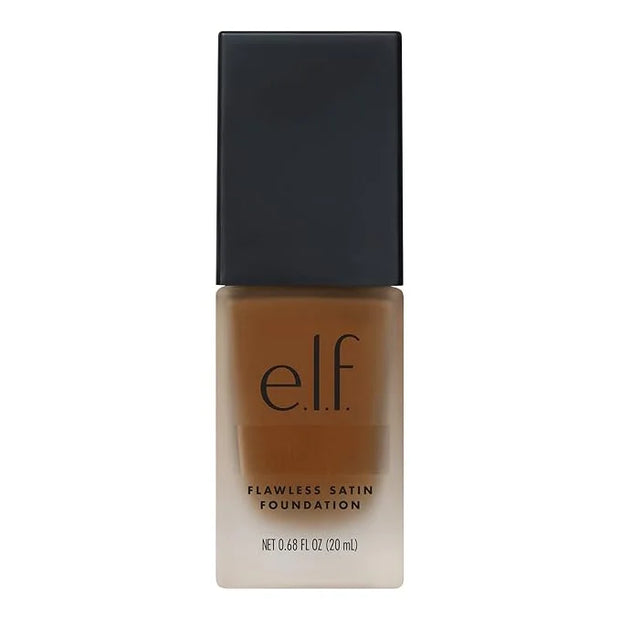 e.l.f. Flawless Satin Foundation, Lightweight & Medium Coverage, Semi-Matte Finish, Vegan & Cruelty-Free, Nutmeg, 0.68 Fl ...