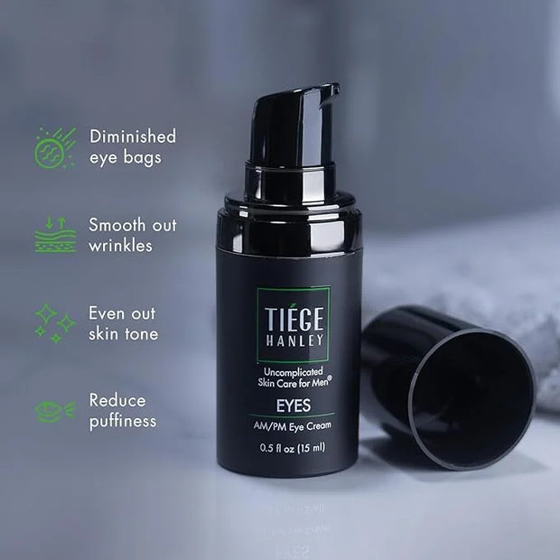 Tiege Hanley Mens Under Eye Cream for Dark Circles, EYES (2-Pack) - Eye Cream for Puffiness & Bags Under Eyes - Firming An...