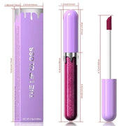 Glitter Liquid Lip Gloss,Plum Shimmer Lipstick, Waterproof Shimmer Lip Stain Lip Glaze, High Shine Long Lasting Shiny Lip ...