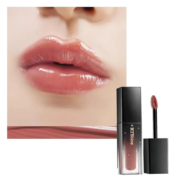 READY TO SHINE Fabulous Hydrating Lip Glow Oil/Lip Gloss-Clean Beauty #103 Nude Red, Nourishing Lightweight Natural Look, ...