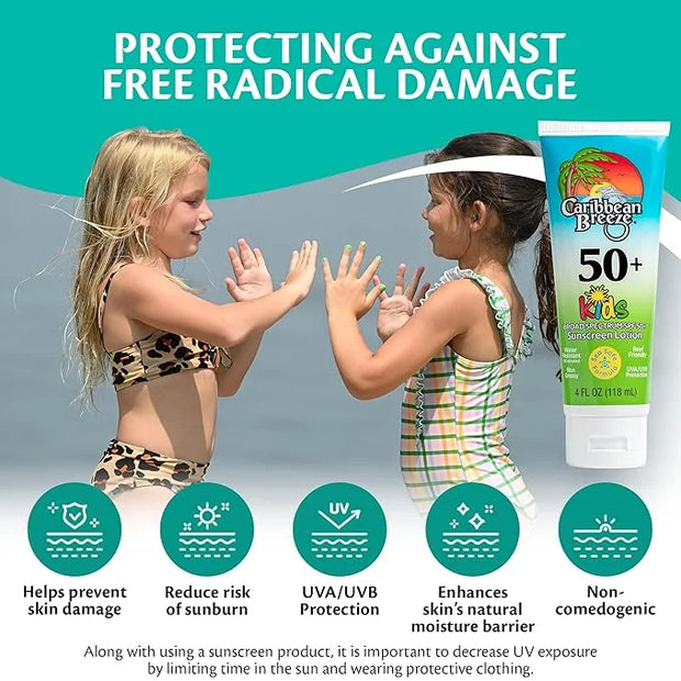 Reef Friendly Kids Sunscreen Lotion SPF 50, Mango Lime Scent Body Sunscreen Lotion, Rich in Anti Oxidants, Water Resistant...