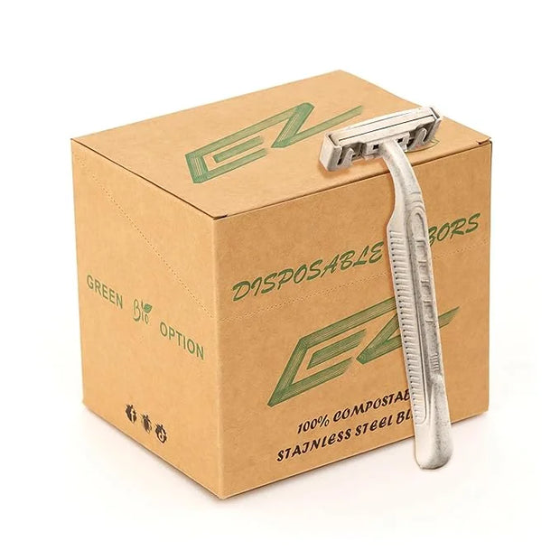 50Pcs Eco-friendly Disposable Razors Men|Safety Razor Dermaplaning Razors for Men & Women Shaving Body Facial Hair Shavers...