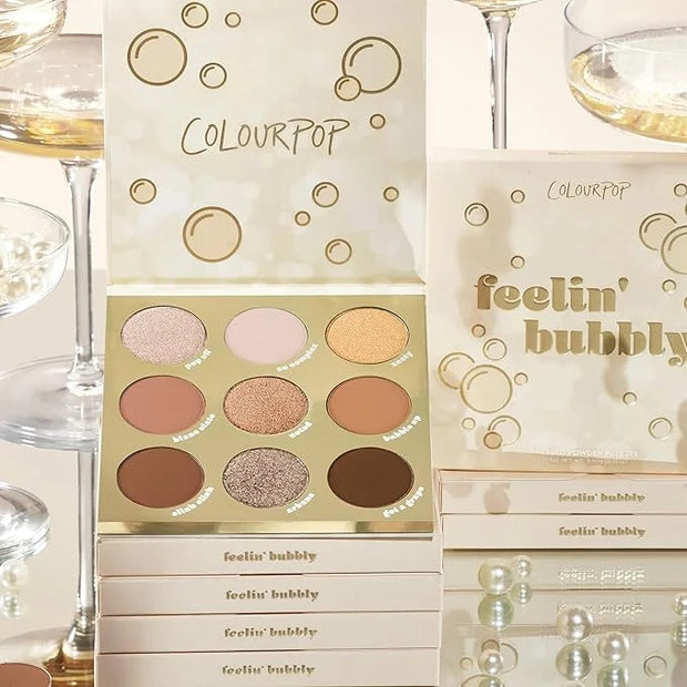 ColourPop Feelin' Bubbly Eyeshadow Palette - Brown & Gold Palette with Metallic and Matte Finishes - High-Pigment Eye Make...