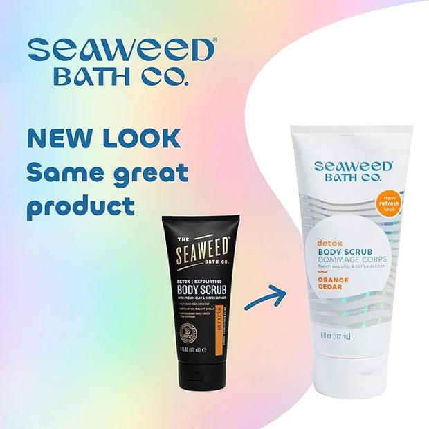 Seaweed Bath Co. Detox Body Scrub, Orange Cedar Scent, 6 Ounce, Sustainably Harvested Seaweed, French Sea Clay, Coffee Ext...