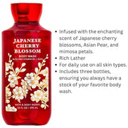 Japanese Cherry Blossom Shower Gel Body Wash - Set of THREE (3) bottles (10 oz ea) -- Bath & Body Works Signature Collecti...