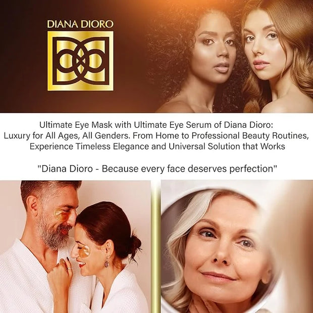 24K ULTIMATE Eye Care Set - Luxurious Anti-Aging Masks & Serum - Effective Under Eye Treatment for Puffiness, Dark Circles...
