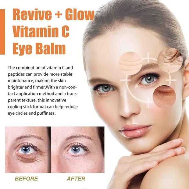 3pcs Revive + Glow Vitamin C Eye Balm, Revive and Glow Vitamin C Eye Balm, Hydrating Eyes Cream, Improve Dark Circles, Red...