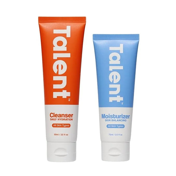 Talent Essential Starter Skincare Set - 90 Day Supply, Korean Skincare, EWG Verified, Fragrance-Free Daily Cleanser (3.0 o...