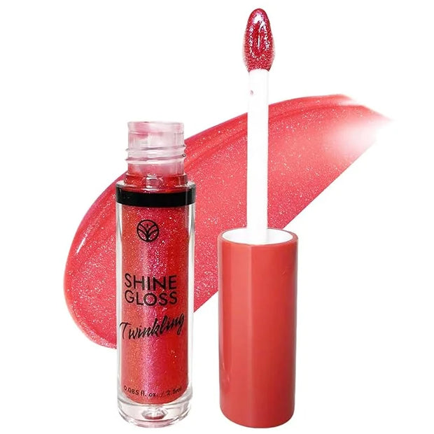 Red Lip Gloss Women Girls Plumping Lip Gloss Glitter Tinted Lip gloss Oil Plumper Hydrating Long Lasting Moisturizing Non ...