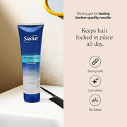 Suave Hair Gel For Men Barber Essentials Styling, Strong Hold and Low Shine, No Flakes, Barber-Quality Results, 9 oz - Pro...