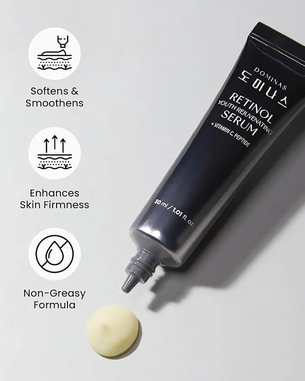 Korean Retinol Serum for Face (1fl oz) – Youth Rejuvenating Face Ampoule for Improving Fine Lines & Reducing Pigmentation,...