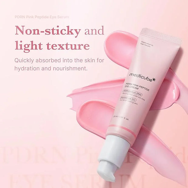 medicube Salmon DNA PDRN Pink Peptide Eye Serum with Niacinamide and 99% Purity Retinol for Fine Lines, Uneven Skin Tone, ...