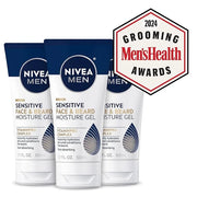 NIVEA Men Sensitive Face and Beard Moisture Gel, Gentle Face and Beard Moisturizer for Men Instantly Hydrates Skin and Con...