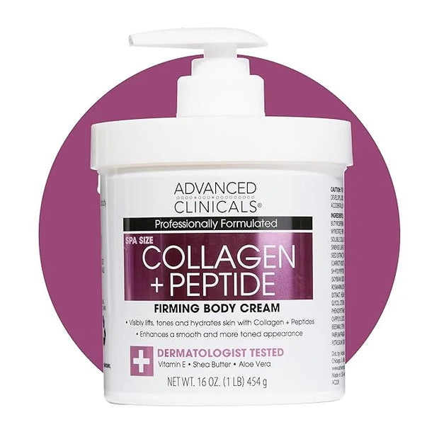 Advanced Clinicals Collagen Peptides Body Lotion & Face Moisturizer | Peptide Infused Collagen Lotion For Women & Men Help...