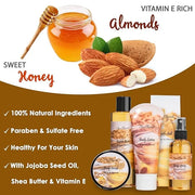 Spa Gift Baskets For Women - Luxury Bath Set With Honey & Almond - Spa Kit Includes Body Wash, Bubble Bath, Lotion, Bath S...