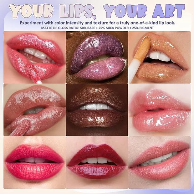 Lip Gloss Making Kit, Make Your Own Lip Gloss Kit, DIY Lip Gloss Making Supplies, Moisturizing Glitter Lip Kit Lipgloss Ma...
