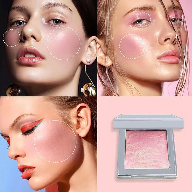 Face Blush Foundation Natural Brightening Silky Moisturizing Sodium Hyaluronate Bakery Crafted Glittering Powder - Product...