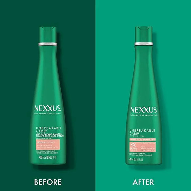 Nexxus Unbreakable Care Anti-Breakage Shampoo With Keratin, Collagen, Biotin For Fine And Thin Hair Sulfate Free Shampoo 1...