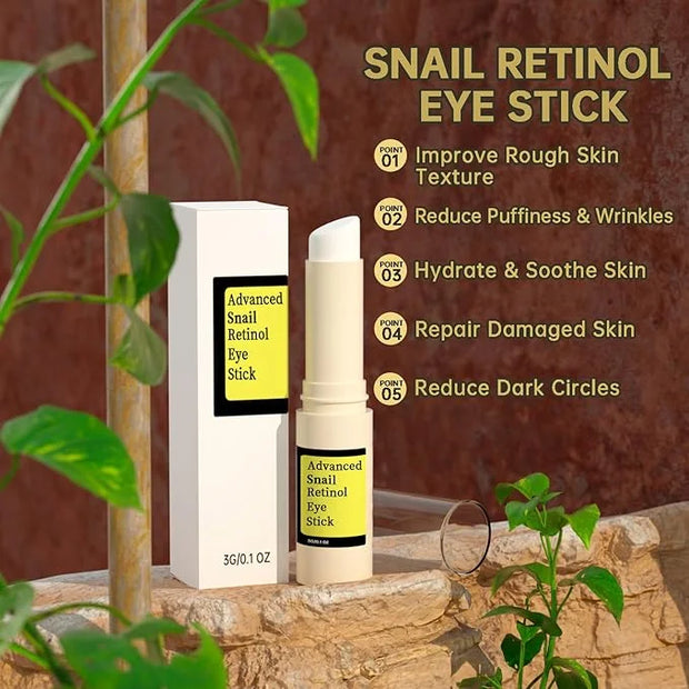 Anti Aging Eye Cream For Dark Circles, Advanced Snail Retinol Eye Stick, 2 PCS Under Eye Cream For Puffiness & Bags, Reduc...