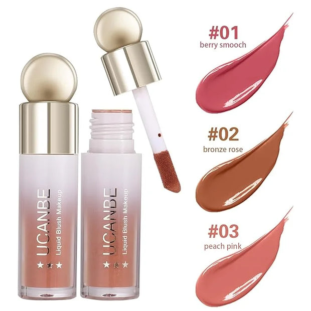 UCANBE 3 PCS Liquid Blush Makeup Set, Blendable Soft Cream Face Blush for Cheeks, Natural Matte Finish Looking Long-Wearin...