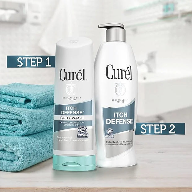 Curel Itch Defense Calming Daily Cleanser, Body Wash, Soap-free Formula, for Dry, Itchy Skin, with Hydrating Jojoba and Ol...
