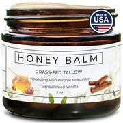 Tallow and Honey Balm, Organic Body Butter, Grass-Fed Beef Tallow for Skin, Soothing All-Natural Moisturizer for Body and ...