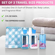 Bath & Body Care Travel Set - Home Spa Set with Body Lotion, Shower Gel and Fragrance Mist, Personal Body Care Travel Set ...