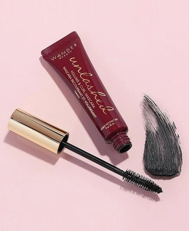 Wander Beauty Unlashed Volume & Curl Mascara - Volumizing, Lash Curling Mascara - 9 in 1 Multitasking Smudge-Proof Black M...