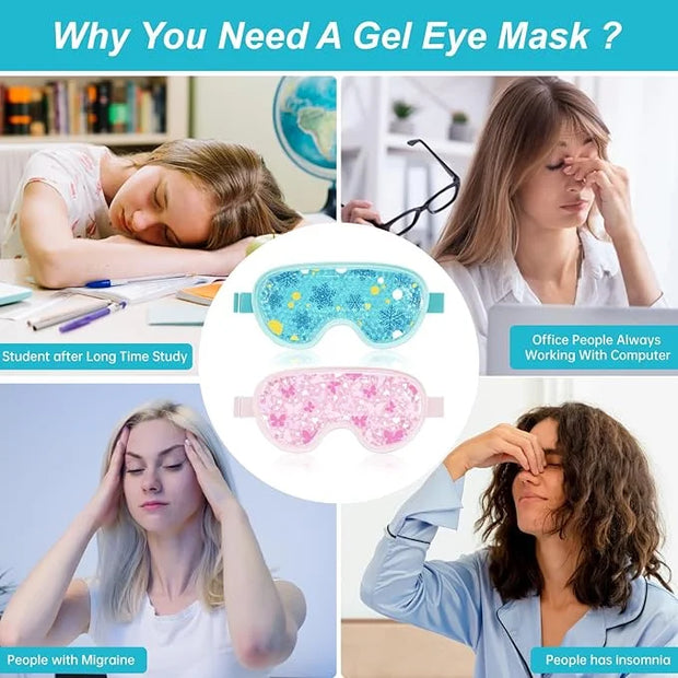 Cooling Eye Mask Cold Eye Compress Mask for Puffy Eyes, Reusable Eye Ice Pack Gel Ice Eye Mask for Tired Eyes, Eyes Surger...